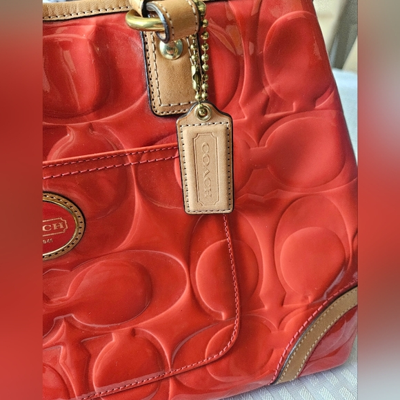 Coach Papaya Orange Peyton Kisslock Hand Bag - Picture 6 of 17